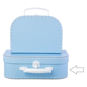 Kartónový kufrík pastelovo modrý - väčší