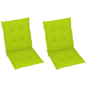 Podložky na záhradné stoličky 2 ks, jasnozelené 100x50x4 cm