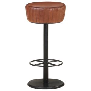 Barová stolička hnedá pravá koža