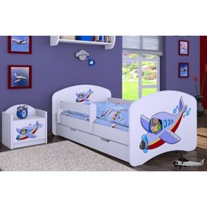 MAXMAX Detská posteľ so zásuvkou 180x90cm LIETADLO