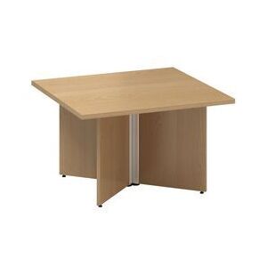Konferenčný stôl Alfa 490 so sivým podnožím, 80 x 80 x 50,7 cm, dezén buk