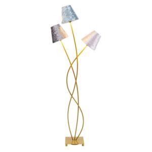 Sleva 10% - KARE DESIGN Stojaca lampa Flexible Velvet – modadz, 3 svetlá (kód EXTRA10)
