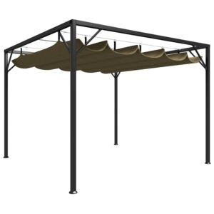 Záhradný altánok, zaťahovacia strecha 3x3 m, sivohnedý 180 g/m²
