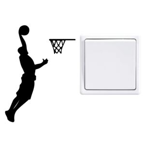 GLIX Basketbalista - samolepka na zeď Čierna 9 x 12 cm