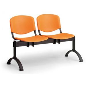 EUROSEAT Plastová lavice do čakární ISO, 2-sedadlo, oranžová, čierne nohy