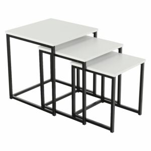 TEMPO KONDELA Kastler Typ 3 konferenčný stolík (3 ks) čierna / biela