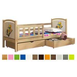 FA Oľga 13 180x80 detská posteľ s motívom Farba: Dub (+30 Eur), Variant rošt: S roštom