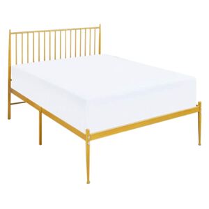 TEMPO KONDELA Zahara kovová jednolôžková posteľ s roštom zlatá