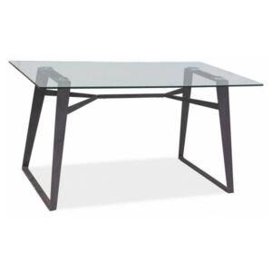 Jedálenský stôl USIAN, 140x75x80, sklo/čierna