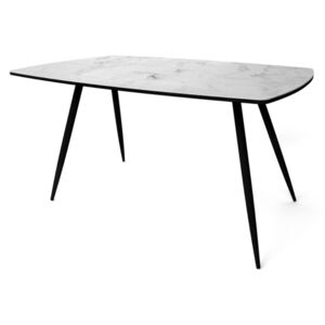 Jedálenský stôl SANDY, 140x75x80, mramor/čierna