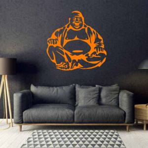 GLIX Veselý buddha - nálepka na stenu Oranžová 75 x 75 cm