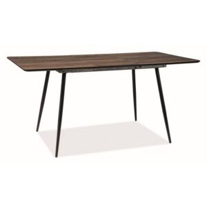Rozkladací jedálenský stôl ROMULUS II, 120-160x76x80, orech/čierna