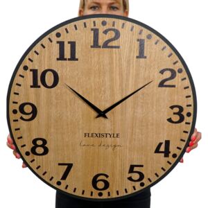 Originálne nástenné hodiny v hnedej farbe Hnedá