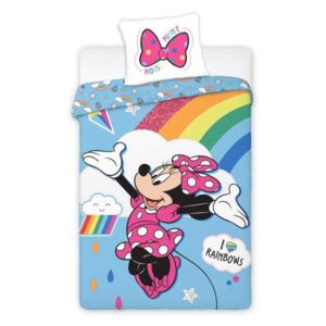 Faro Detské obliečky Minnie Mouse Rainbow, Rozmer 1x70x90 / 1x140x200 cm