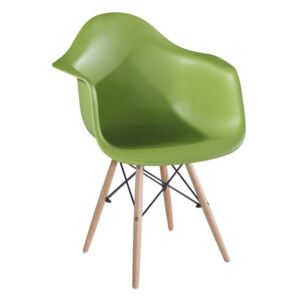 TEMPO KONDELA Damen New jedálenská stolička zelená / buk