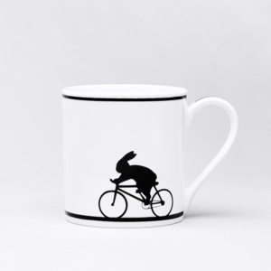 Porcelánový hrnček Cycling Rabbit
