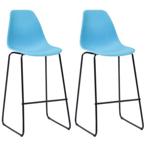 Barové stoličky 2 ks, modré, plast