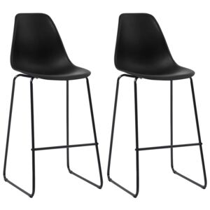 Barové stoličky 2 ks, čierne, plast