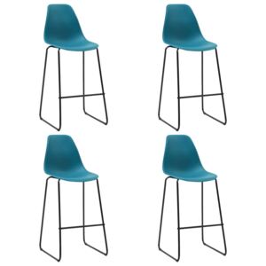 Barové stoličky 4 ks, tyrkysové, plast