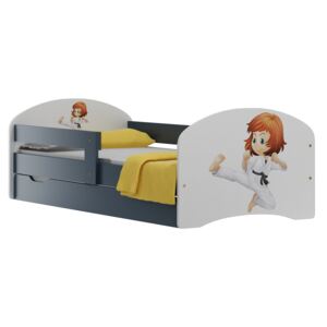 MAXMAX Detská posteľ so zásuvkami KARATE KID 140x70 cm