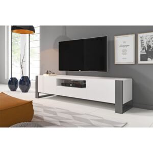 NUKI moderný televízny stolík, biela/šedá
