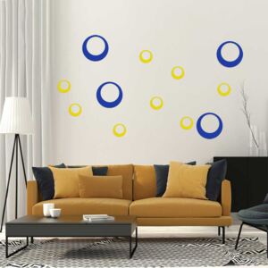 GLIX Dekorácie kruhy - samolepka na stenu Žltá a modrá 95 x 65 cm