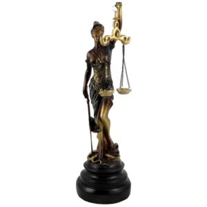Soška spravodlivosti bohyňa Justícia zlatá 33cm