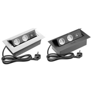 GTV VÝKLOPNÁ 2 ZÁSUVKA + 2xUSB Farba: Šedá