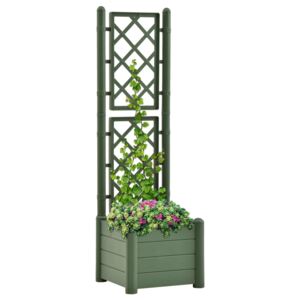 Záhradný kvetináč s mriežkou 43x43x142 cm PP zelený