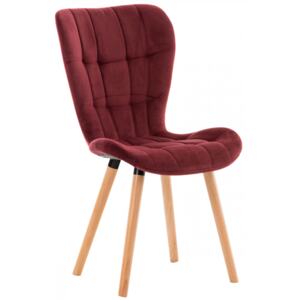 Stolička Elda ~ zamat, drevené nohy natura Farba Červená