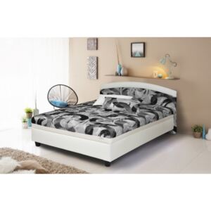 Čalúnená posteľ Zonda 120x200, šedá/biela, vrátane matracov a úp