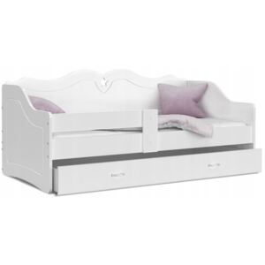 Detská jednolôžková posteľ LILI sa zásuvkou 160x80 cm - biela