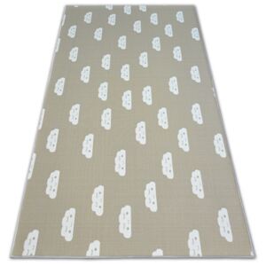 Detský protišmykový koberec CLOUDS béžový - 100x100 cm