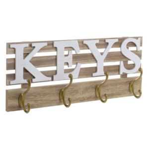 Drevený nástenný vešiak na kľúče Keys 45 cm