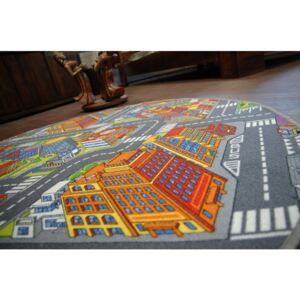 Detský Koberec BIG CITY kruh Sivý - 100 cm kruh