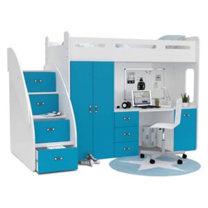 GL Multifunkčná poschodová posteľ Max Plus Farba: Modrá