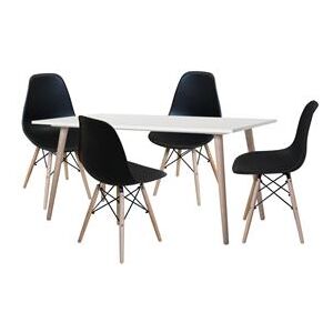 OVN jedálenský set IDN 4470 stôl+4 stoličky čierne