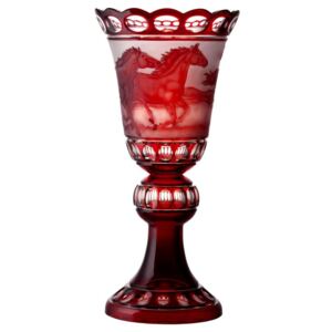 Krištáľová váza Kone, farba rubínová, výška 505 mm