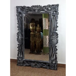 Zrkadlo MAGIC, čierne , exotické drevo, ručná práca, 120 x 80cm