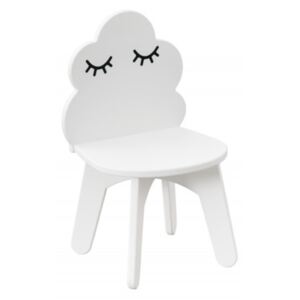 Detská biela stolička Obláčik