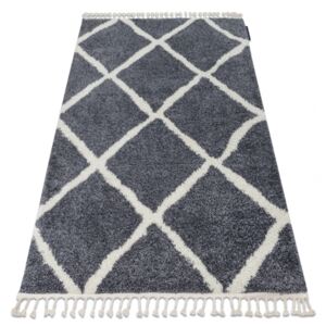 Koberec BERBER CROSS B5950 sivý / biely Fredzle berber marokánsky - 60x200 cm
