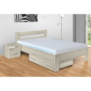 Manželská posteľ Sandra 200x180 cm farba lamina: biela 113, typ úložného priestoru: bez úložného priestoru, typ matraca: bez matraca
