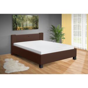 Moderná posteľ Luna 120x200 cm matrac: bez matrace, farba čalúnenie: eko koža hnedá, úložný priestor: bez úložného priestoru