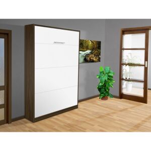 Sklápacia posteľ VS 3054 P - 200x90 cm zvýšená nosnosť o 20 kg, farba lamina: orech/biele dvere