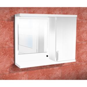 Kúpeľňová skrinka so zrkadlom K10 pravá barva dvířek: bílý lesk, barva skříňky: bílá 113
