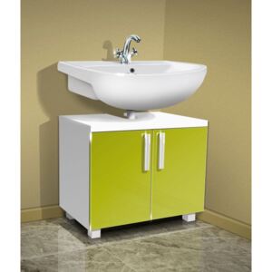 Kúpeľňová skrinka pod umývadlo K7 barva dvířek: lemon lesk, barva skříňky: bílá 113