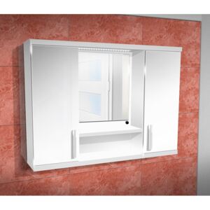 Závesná kúpeľňová skrinka so zrkadlom K11 barva dvířek: bílý lesk, barva skříňky: bílá 113
