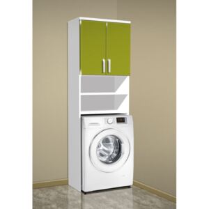 Vysoká kúpeľňová skrinka nad práčku K20 barva dvířek: lemon lesk, barva skříňky: bílá 113