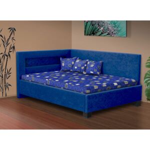 Čalúnená posteľ s úložným priestorom Mia Robin 120 matrac: bez matrace, farba čalúnenie: modrá, úložný priestor: s úložným priestorom
