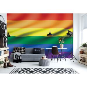 Fototapeta - 3D Flag Rainbow Gay Pride Vliesová tapeta - 254x184 cm